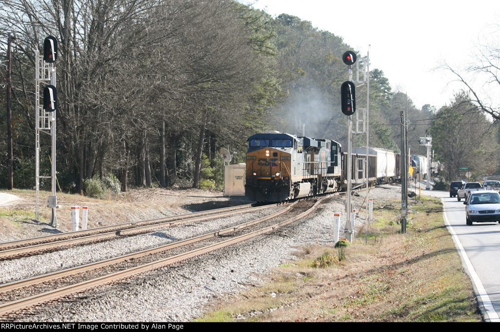 CSX 5366 and 3 approach the signals